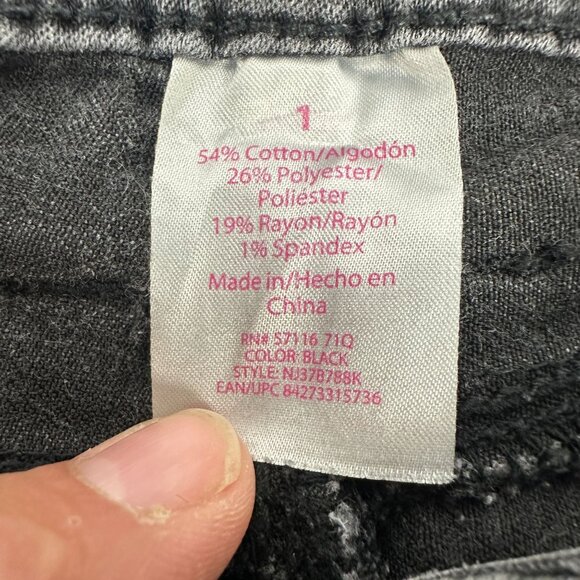 No Boundaries Black Straight Leg Jeans Size 1 Womens Stretch Cotton Blend Denim - Picture 5 of 6